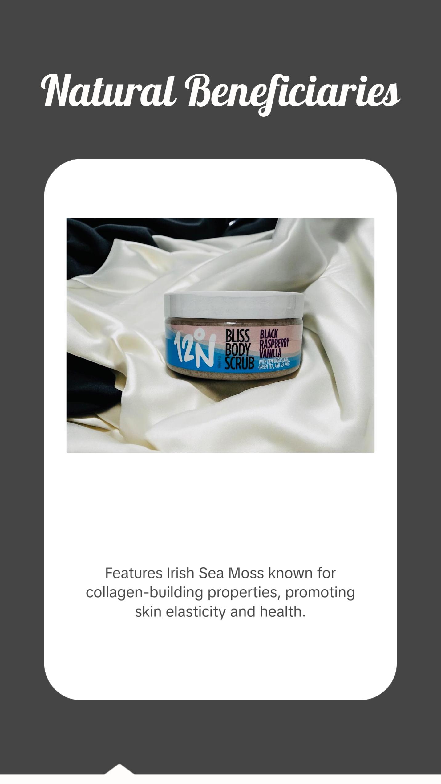 Bliss Body Scrub with Demerara Sugar, Green Tea, & Sea Moss Body Care Exfoliate