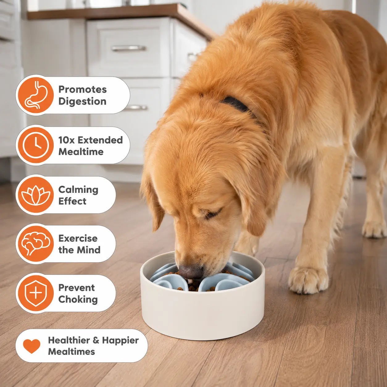 1 Piece Silicone Slow Feeder Bowl Insert, Suction Cup Design, Fits 5.5 Inch and Larger Flat Bottom Bowls, for Dogs Slow Eating and Grooming