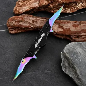 Double Blade Folding Pocket Knife - Tactical Dual Blade Survival Knife with Pocket Clip, Fast Flipper Quick Open Multifunctional EDC Tool for Outdoor Camping Hunting, Men’s Gift