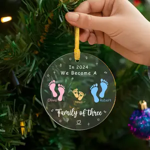 Personalized Baby Footprint Ornament, Custom Christmas Tree Decoration, Celebrate Your New Family Addition, Perfect First Christmas Keepsake for New Parents