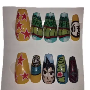 Cartoon Character Inspired Nail Art - Star Design with Unique Characters and Patterns