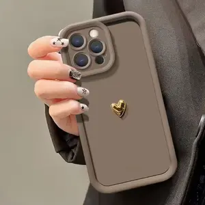 Heart Pattern Phone Case, Anti-Drop Protective Case, Shockproof Mobile Phone Cover, Casing for iPhone 11-16 Series, 1 Count