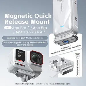 Shadow Stone Insta360 X5 Ace Pro 2 Magnetic Quick-Release Dual Interface Base Accessories, Metal Mounting Kit for Action Camera