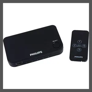 Philips 4 Port 2.2 HDMI Switch with Remote - Black