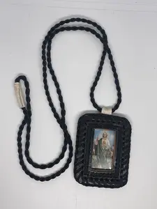 Long Leather Material Scapulars, Fashion Accessory Necklace Religious Jewelry