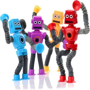 4 Pcs Telescopic Suction Cup Robot Toy, Coolest Pop Tubes Sensory Toys For ToddlersEducational Fidget Toys Robot Party Favors For Anxiety Kids For 3-9 Year Old Boys GirlsA Birthday Present，The perfect birthday gift, Christmas gift