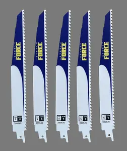 Steel Force SF956C 9" Bi-Metal Reciprocating Sawzall Blade Pack, Ideal for Wood Cutting, 5TPI, 5-Pack