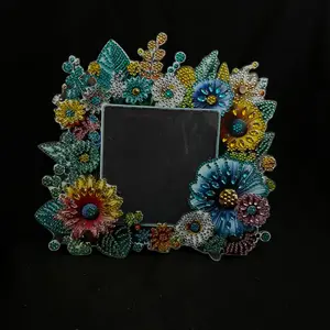 Teal Floral Diamond Painting Picture Frame