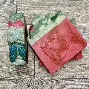 Strawberry Basil Cold process Soap Body Care Gentle Smooth Gift