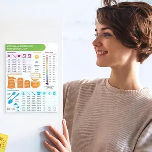LMMAKE Kitchen Conversion Chart Magnet 8"x6" Durable Water-Resistant Baking Supplies Accessories with Strong Magnet for Quick Measurements on Fridges Ideal for Home Bakers and Culinary Students - Decor