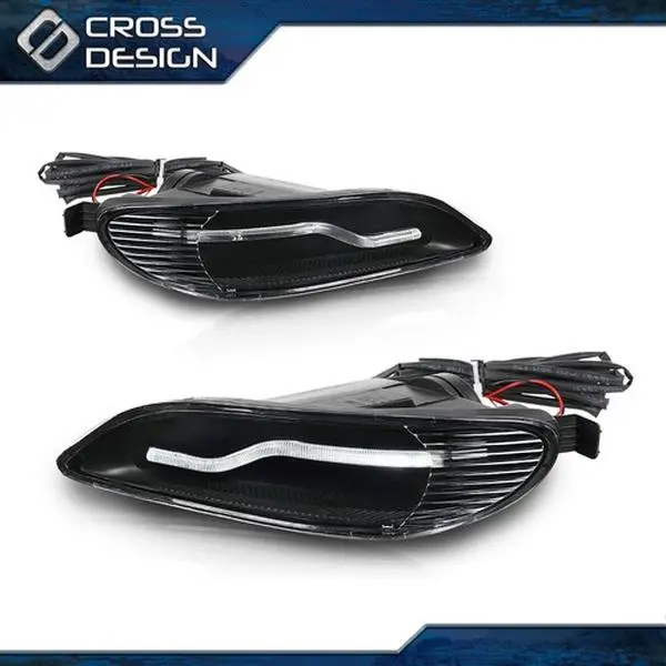 CROSSDESIGN 2-Piece Automotive Front LED Fog Light Lamp Assembly, Car Replacement Parts for Low & Night Visibility, Fit for Toyota 05-08 Corolla, 02-04 Camry