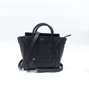 Pre-owned Celine Leather Tote Bags Luggage Black Nano Tote Bag T10302682