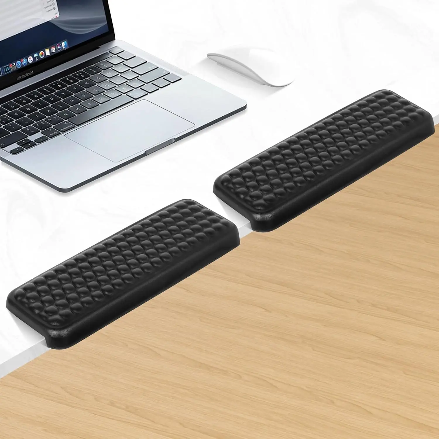 L-Shaped Desk EdgeRest, 2- Set,Desk Elbow Pad,  Design, Suitable for Desk and Table Edge, Memory  Material, Non-Slip and Wear-Resistant, Black OvalLeather