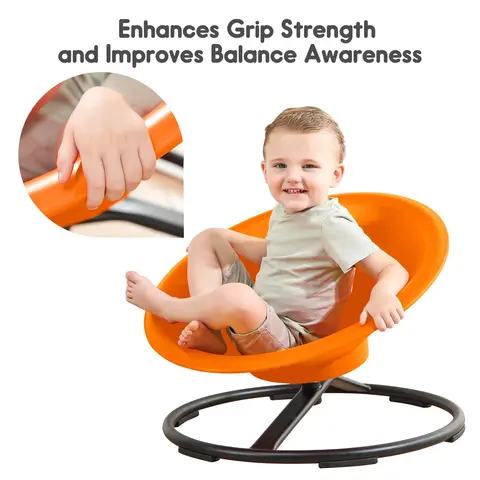 SCITOO Upgrade Backless Sturdy Ergonomic Metal Swivel Kids' Chair - 3-4 Years Playful Furniture, 360° Spin, Sensory Support, Balancing Boost, Motor Skill Practice, Screen-Time Saver, Plastic Accents, Travel Bag Included, Supports 220lbs