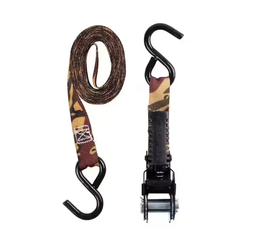 Camo Pistol Grip Ratchet Tie-Down Strap 12 ft. x 1 in. 500 lbs