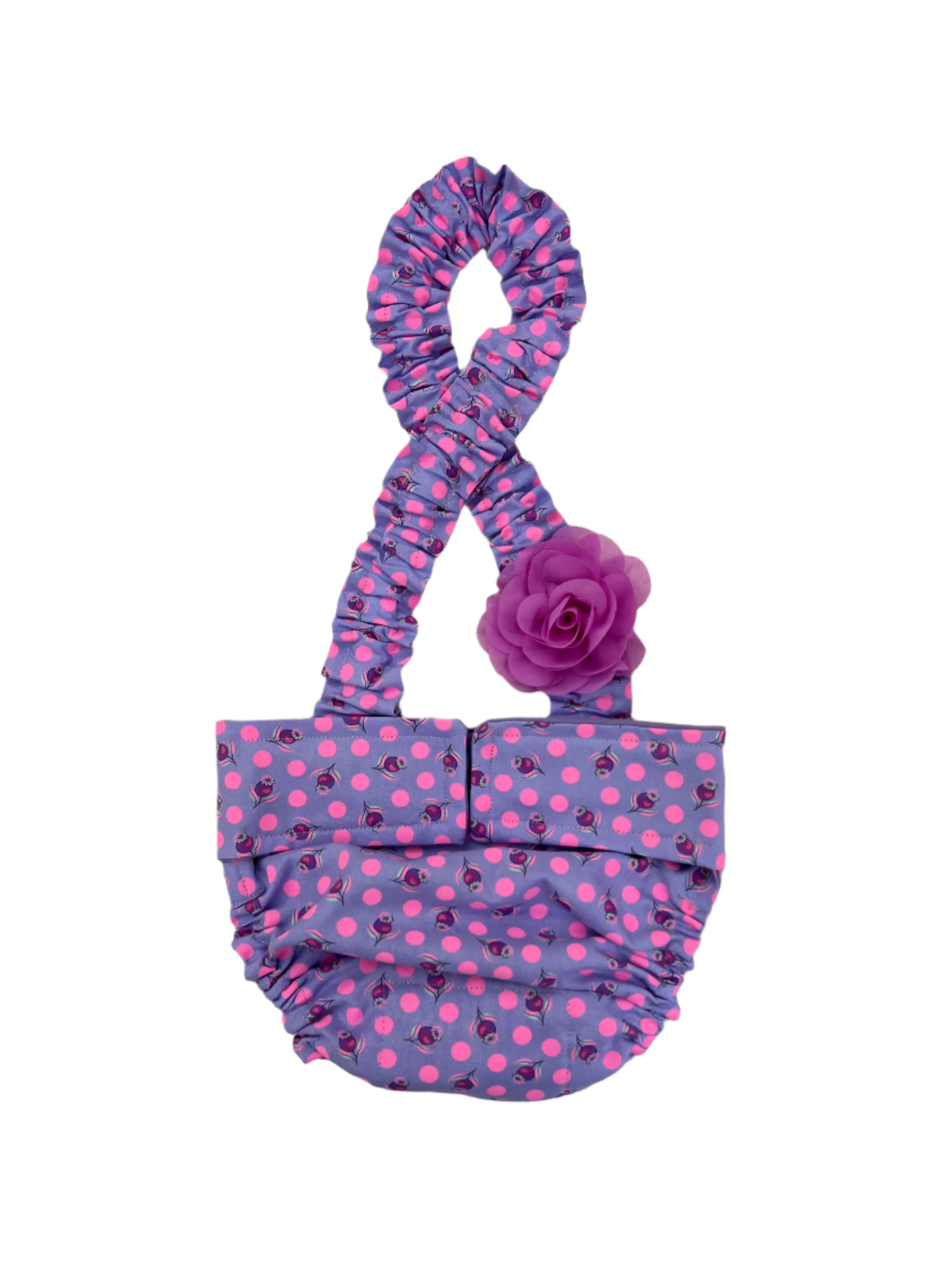 FRENCH BULLDOG or ENGLISH BULLDOG DIAPER with suspenders - Lavender Inpending Bloom - Wephies
