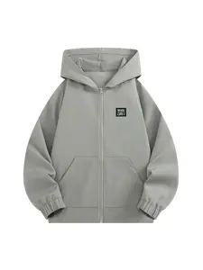 Boys' Long Sleeve Hooded Jacket, Casual Loose-Fit Zip-Up, Spring & Fall Wear, Comfortable Daily for School, Travel, Outdoor Activities