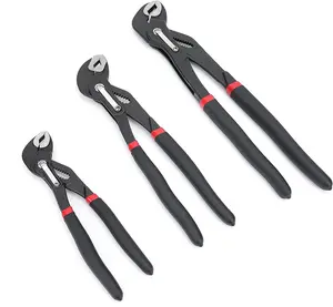 Basics 3-Piece Quick Release Groove Joint Pliers Set, Drop Forged Chrome Vanadium Steel, Includes 7-inch,10-inch, and 12-inch, Black