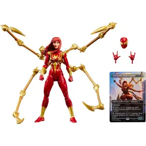 Marvel Legends Series Marvel's Spider-Man x Magic: The Gathering Mary Jane Watson (Iron Spider) - 6-Inch Action Figure Toy & Exclusive Foil Collectible Card Game Trading Card
