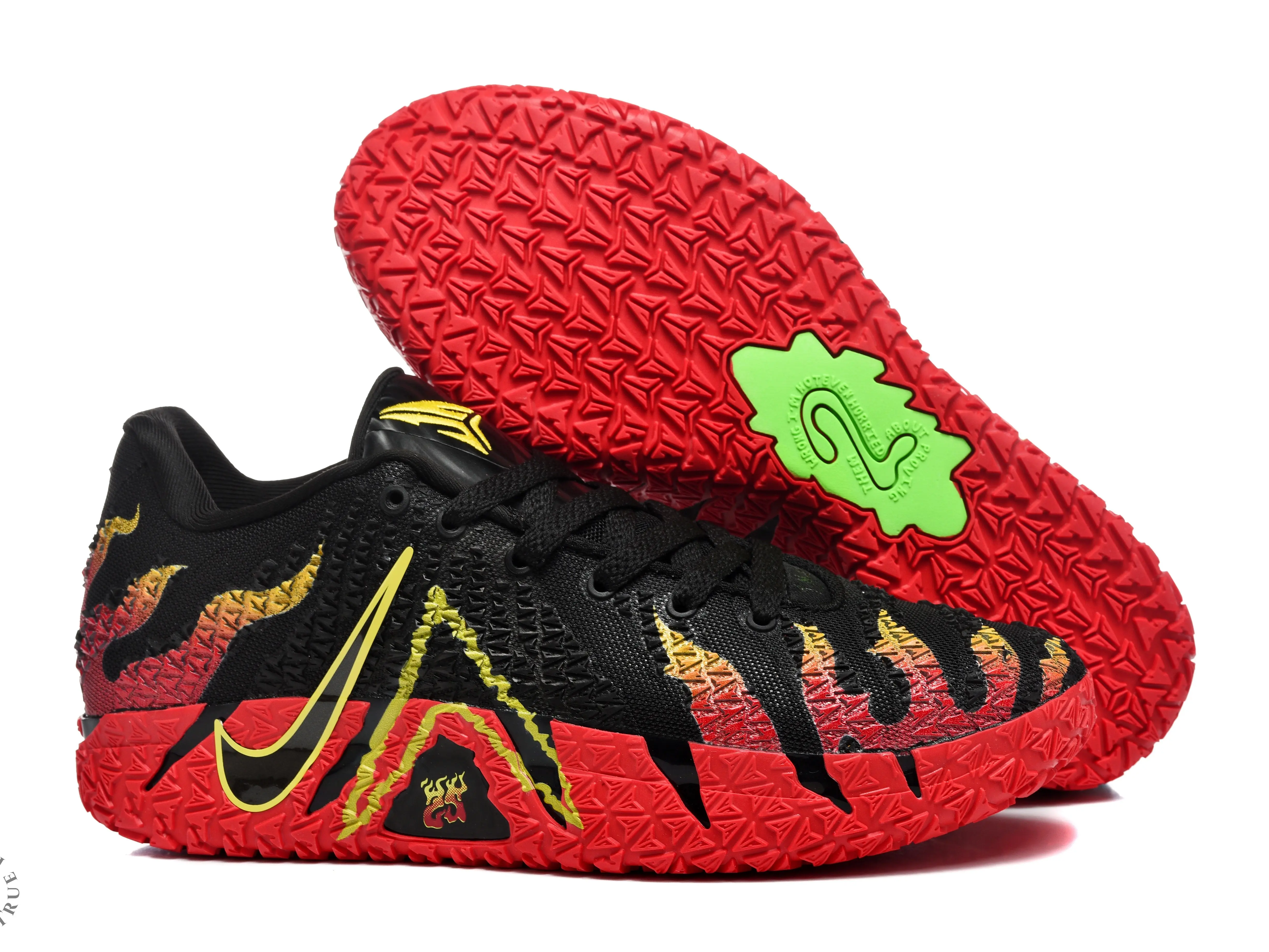 Black Flame-pattern Knitted Low Top Basketball Sneakers | Premium Jacquard Mesh Upper & Shock-absorbing Inner Sole | Fit Basketball Training Daily Outdoor Trips | Unisex for Both Men and Women