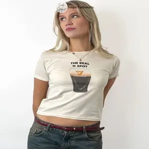The Real G Spot Guinness Baby Tee, Full Size, Gift For Women, Soft Cotton, Trendy Streetwear.