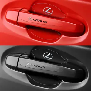 Lexus Car Door Bowl Transparent Waterproof Scratch-Resistant Stickers, Durable Handle Protection Strips, 4 Pack/8 Pack Auto Accessories, Car Door Trim Sticker