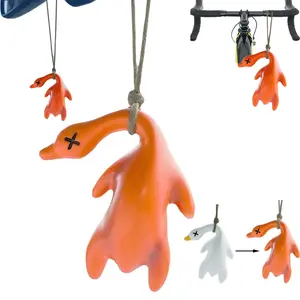 DIBMS Ultraviolet Color-Changing Duck Car Pendant - Funny Cute Duck Rearview Mirror Hanging Decoration, Color-Changing Roast Duck Car Pendant