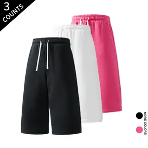 Men's 3-Pack Streetwear Knee Length Shorts Loose Fit Sweat Shorts for Summer