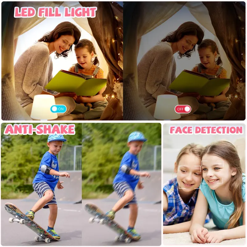 Auto Focus Digital Camera, 1 Count Full HD 1080P/48MP Mini with 32G Memory Card, Ff (F/3.2, f=7.36mm), 16x Zoom for Teenagers Beginners, Mini Camera, Electronic Portable Camera 7