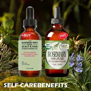 Pure Rosemary Mint Essential Oil for Hair, Eyelashes & Skin Care - No Fillers, Parabens or Sulfates - Strengthening Scalp Treatment for Healthier, Longer Hair (，、 - 、、 -