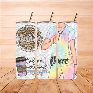 Coffee, Scrubs & Rubber Gloves Nurse Tumbler – 20oz