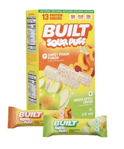 BUILT Puff Sour Puff Protein Bars, Variety Pack, 13 ct.