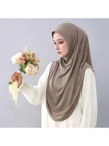 Fashionable new large pullover hood, solid color minimalist versatile headscarf for women, Malay tie-dye long scarf all-in-one.