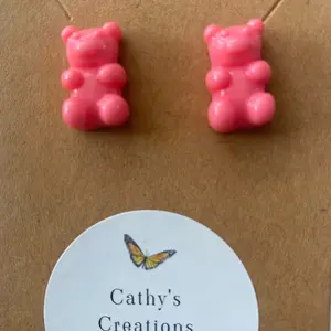 Bright Pink Gum Gum Bear Earrings