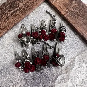 Red Black Rose Pretty Luxury Press On Nail