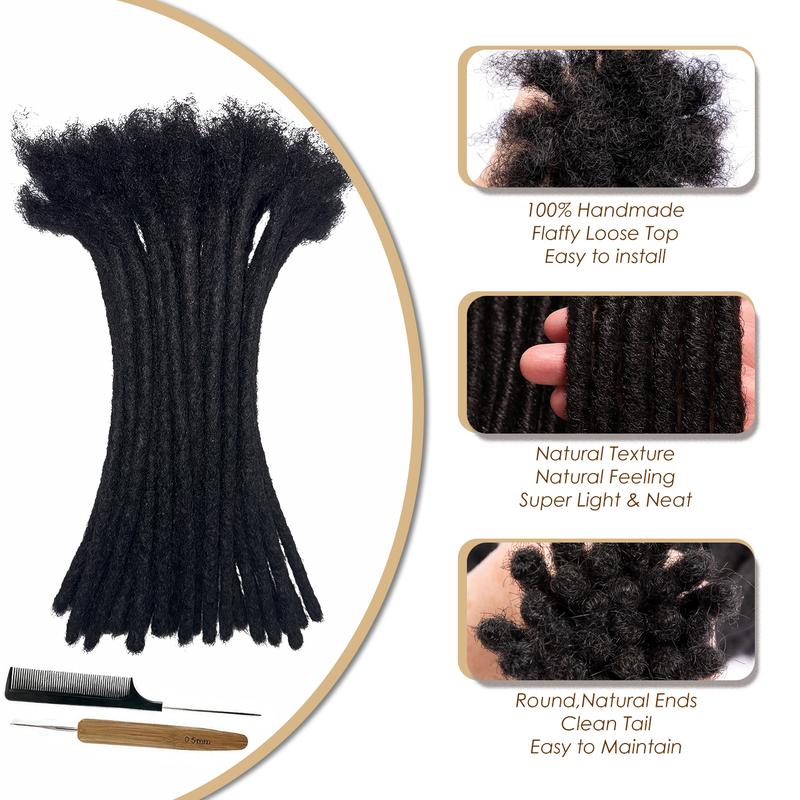 CCLG  Loc extension 100% Human Hair Handmade Dreadlock Extensions | Dyeable & Bleachable | 0.4-0.8cm Width | 4-12 Inches | Perfect for locrepair add Length & Thickness Boost locjourney basic style