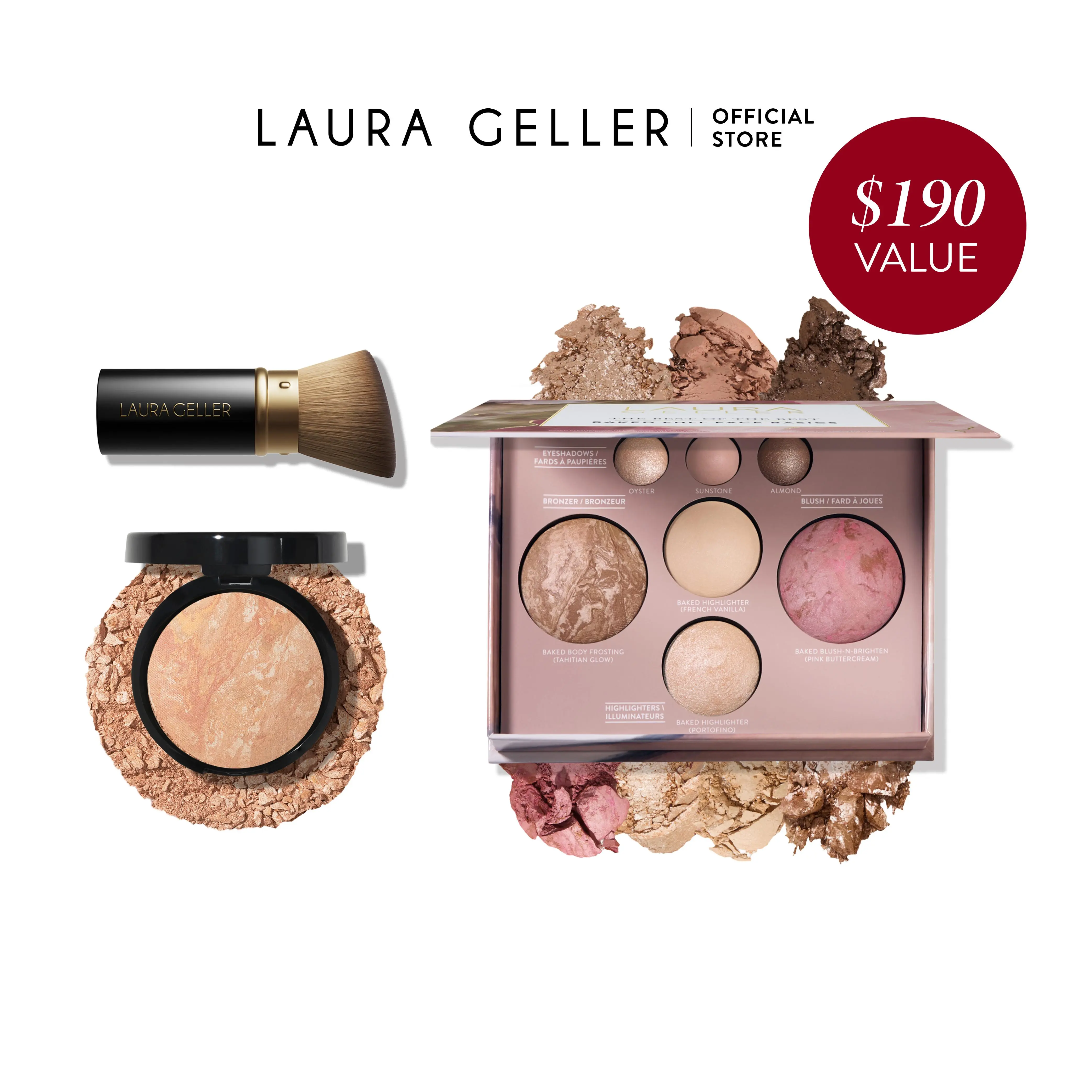 Laura Geller Baked Starter Kit (3PC) - Includes Makeup Palette, Brush, Powder Foundation Laura Geller Baked Starter Kit (3PC) - Includes Makeup Palette, Brush, Powder Foundation