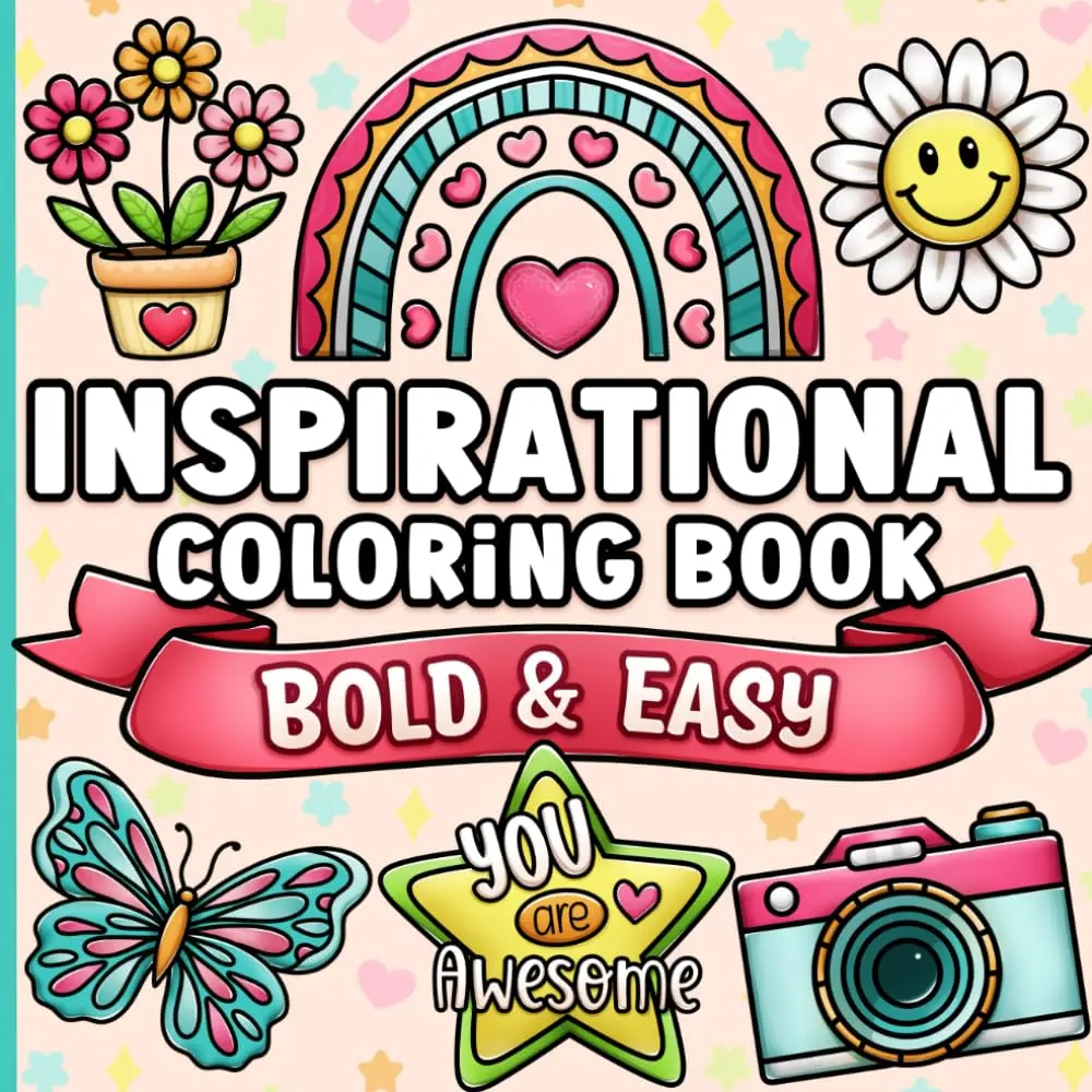 Bold Inspirational Paper Coloring Book for Adults - Simple Large Print Motivational Quotes, Relaxation & Stress Relief Interactive Activity Book for Seniors, Interactive Activity Books