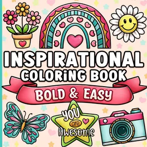 Bold and Easy Inspirational Coloring Book: Simple Large Print Motivational Quotes for Adults, Women, Teens, Kids and Seniors for Relaxation and Stress Relief easy inspirational coloring book