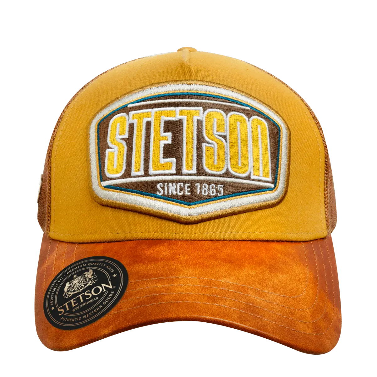 Original Stetson Authentic Trucker Hat Yellow Brown 