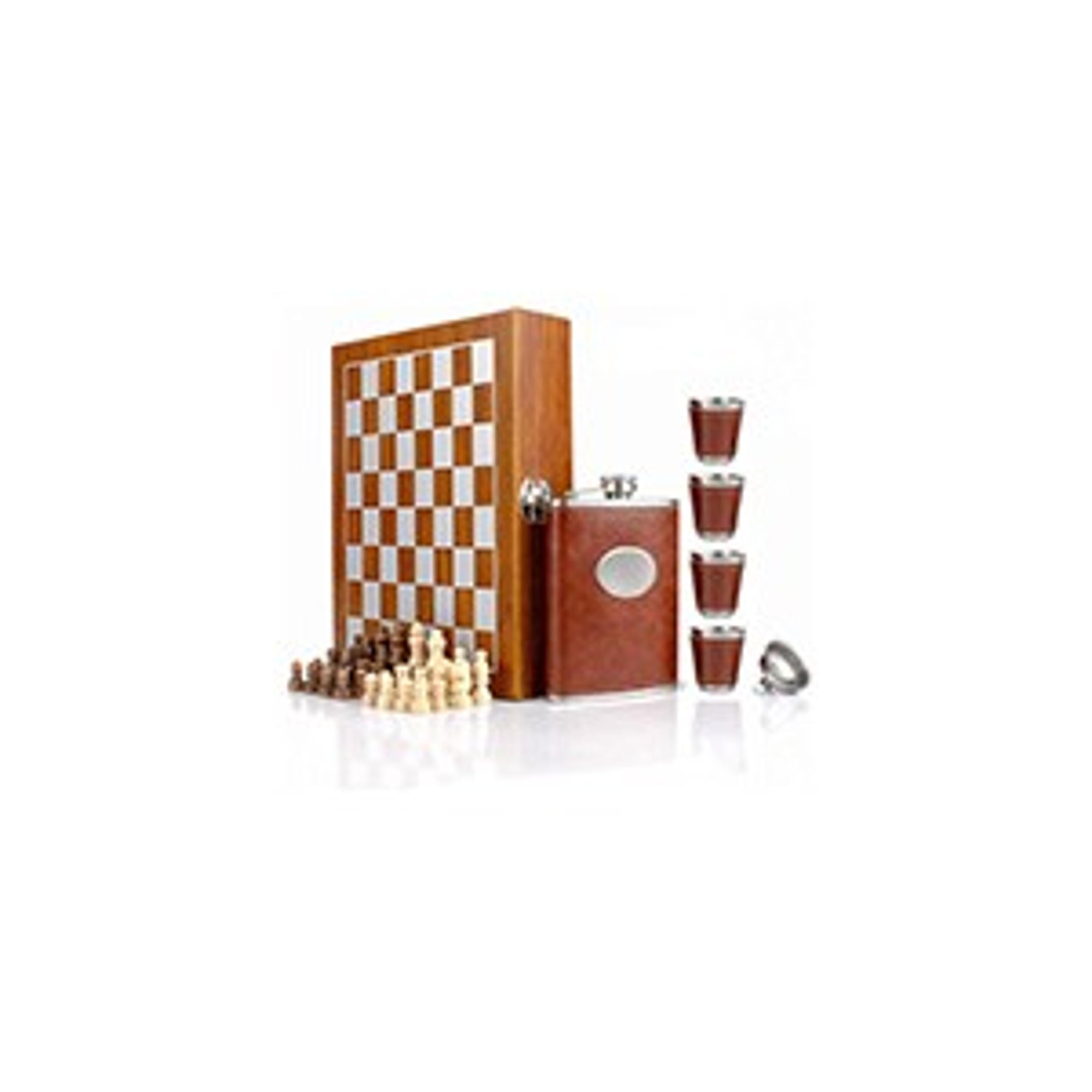 GENNISSY 8oz Hip Flask for Men - 304(18/8) Stainless Steel Bourbon Whiskey Flask, Leakproof with Brown Leather Wrap - Includes Funnel & 3 Mini Cups for Dad, Gifts, TravelGift