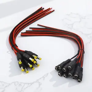 12V DC Power Connector Kit, 5.5x2.1mm Plug and Jack, LED Strip Adapter, CCTV Camera Cable, Driver Connection, Electrical Tool Accessories, 20/50 Pcs Optional