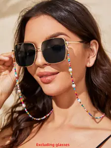 Faux Pearl Decor Beaded Modern Glasses Chain