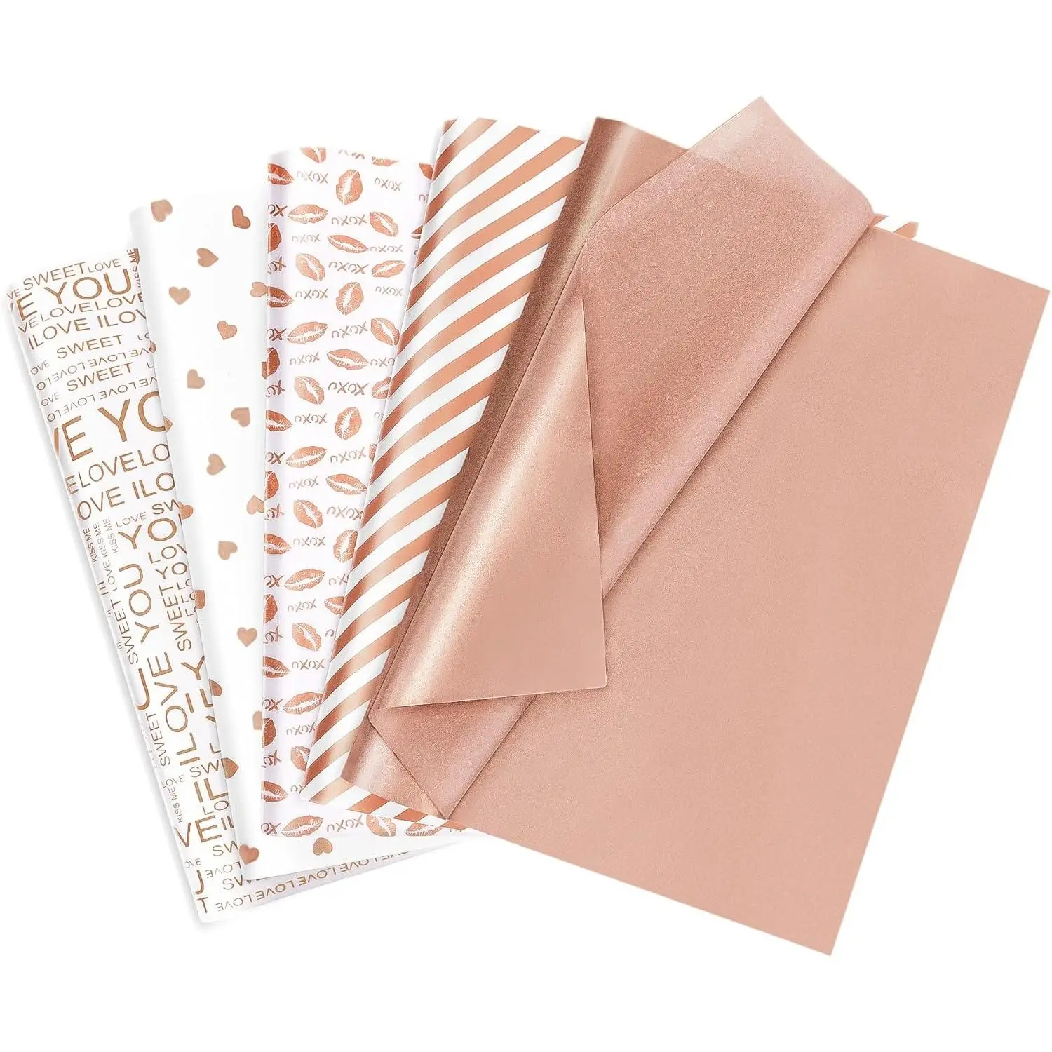 Valentine's Day Tissue Paper, 50 Sheets Metallic Rose  Tissue Paper for  Bags &  Wrapping, Glitter  Tissue Paper Bulk, Pretty  Wraps for Birthday,9.7x13.8