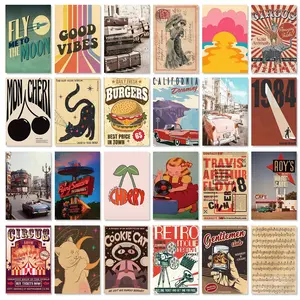 50 High-Quality Retro European Style Lazy Aesthetic Wall Art Cards, Card Design, Unique Gift & Postcard Set for Home Decoration