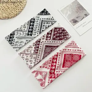 Lune 3PCS Paisley Print Wide Headbands, Boho Elastic Non Slip Turban Hair Bands, Retro Bandana Style Head Wraps for Women