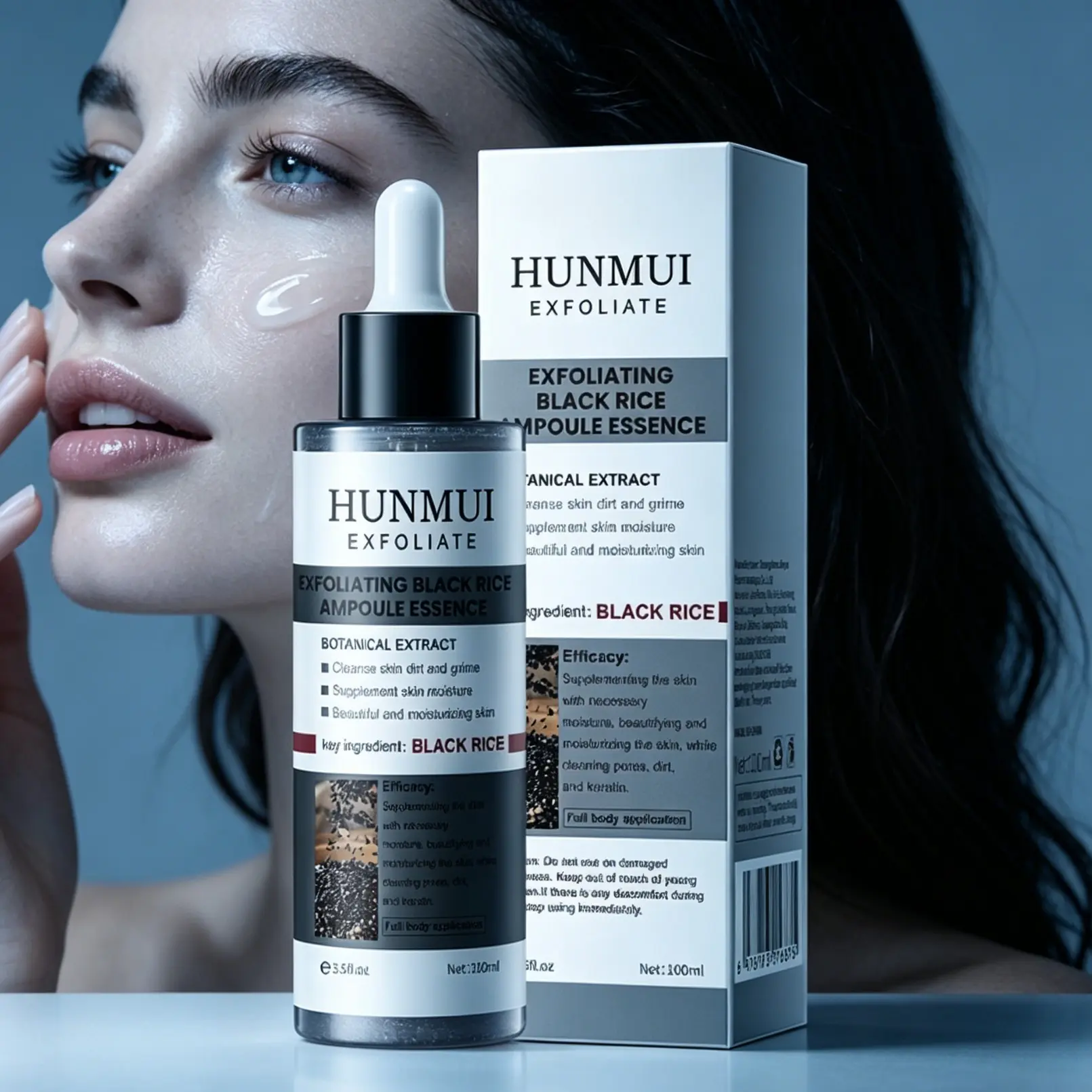 Exfoliating Rice & Rice Niacinamide Hyaluronic Acid Body Wash, Cleansing, Moisturizes & Smooths Skin Texture, Full-Body Use, Korean Skincare