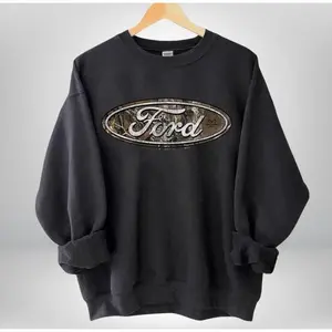 Camo Ford Logo Sweatshirt, Vintage Ford Truck Pullover, Classic Car Lover Gift, Retro Mechanic Shirt, Father's Day Gift Idea, Summer Graphic Crewneck Washed T-shirt hooded sweatshirt Valentine's Day Valentine's Day gift festival gift