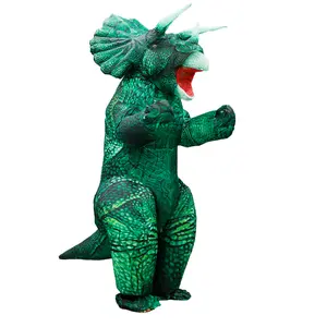 Inflatable Dinosaur Costume Blow up Triceratops Costumes for Adults Fancy Dino Onesies Party Halloween Cosplay Costume