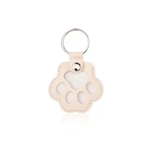 Leather Car Keychain, Pet Memorial Key Ring, Dog Cat Hair Storage, Paw Charm, Stylish Accessory for Pets Lovers